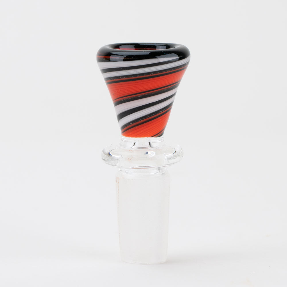 Flame Struck Bowl Piece Vigil Glass red white and black sparkle swirl design heady glass