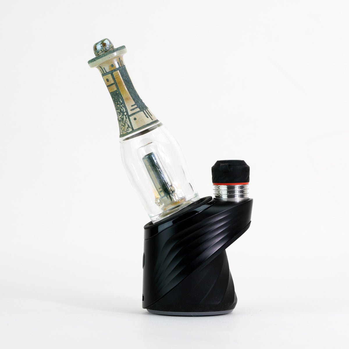 Green engraved water peak attachment on white background