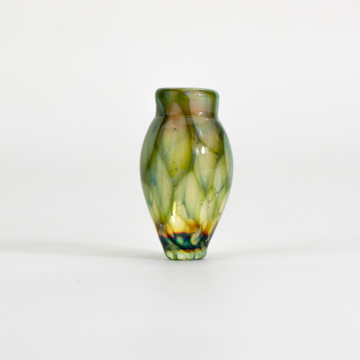 Green glass vase shaped pivot piece
