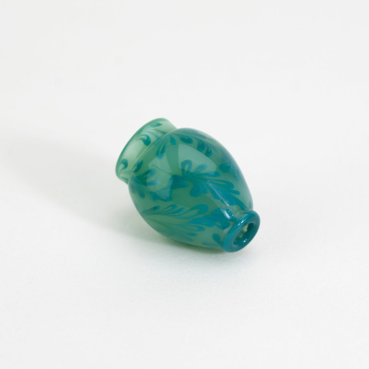 Green floral pivot top piece glass attachment