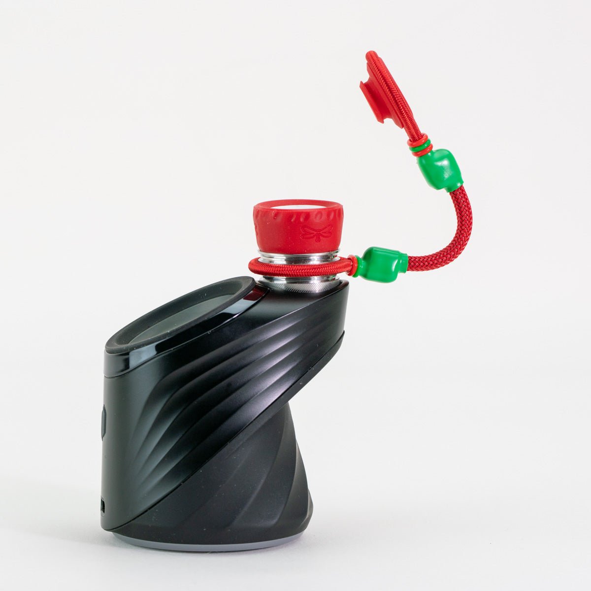 Red and green attachment on white background