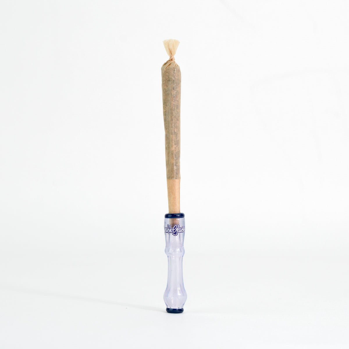 Purple joint holder with joint standing up