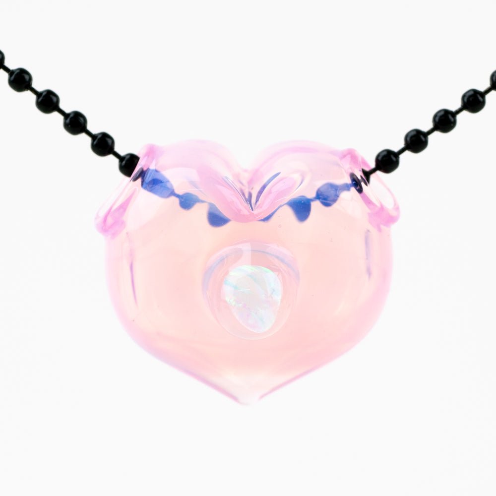 Anthea Glass Opal Heart Pendant - Empire Smokes
