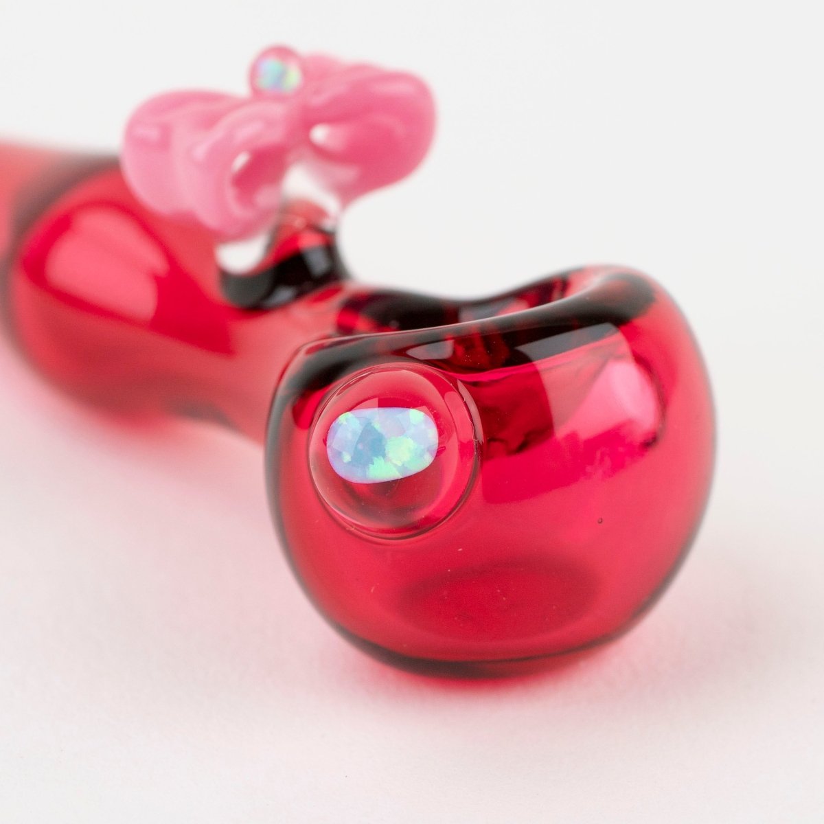 Anthea Glass Rosy Bow Mini Spoon Pipe - Empire Smokes