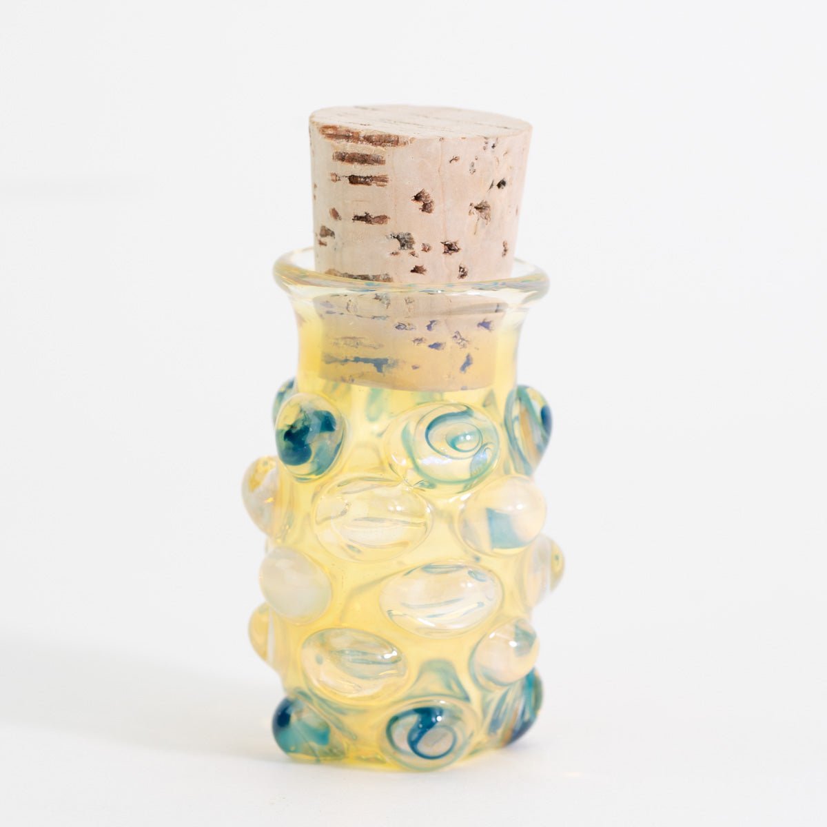 Small artisan glass jar used for terp pearl storage