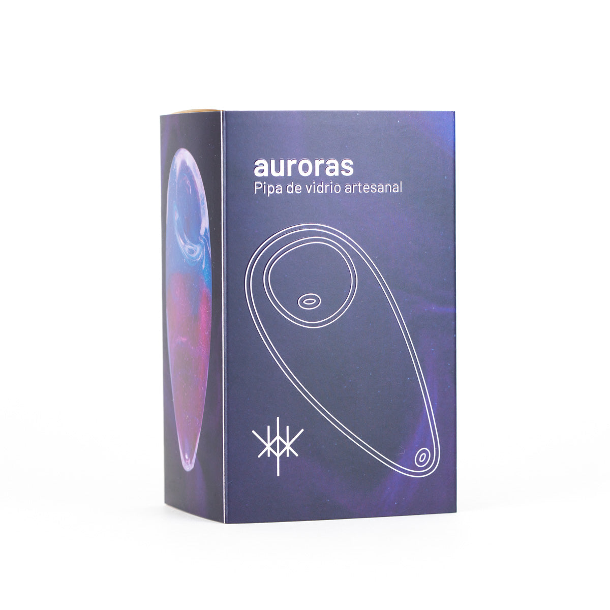 Auroras Macusi glass packaging with galaxy elements