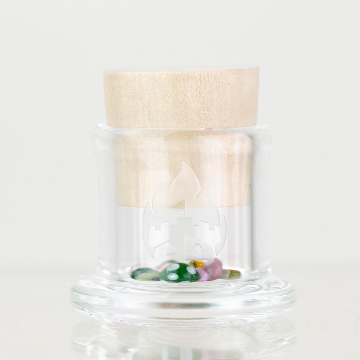 4mm glass terp pearl figurine set in reusable glass container carb cap stand