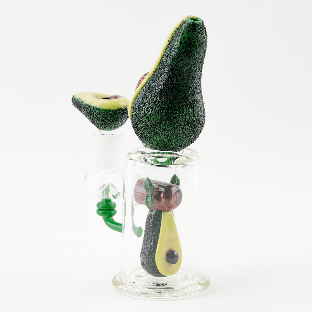 Empire Glassworks Avocadope Flower Bundle - Avocado Mini Rig - Avocadope Bowl Piece - Avocadope Small Dry Pipe - Avocadope Poker - Avocado Alligator Clip