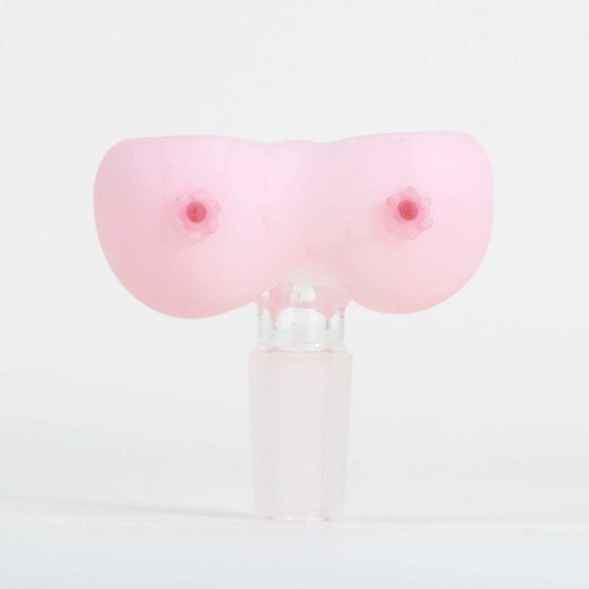 Empire Glassworks Boobies Bowl Piece with soft pink glass and sculpted novelty design