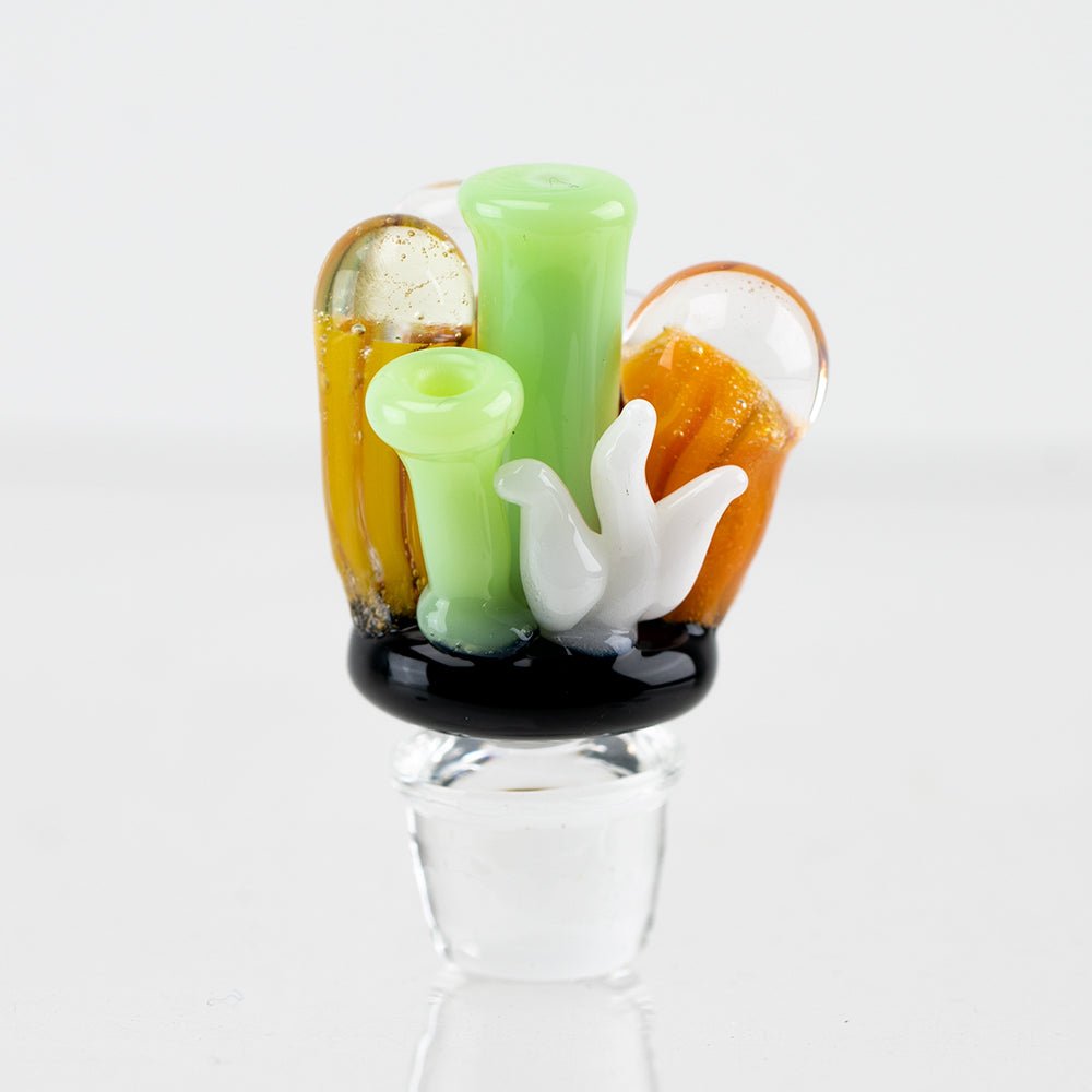 Empire Glassworks Coral Reef Puffco Oculus Glass Carb Cap