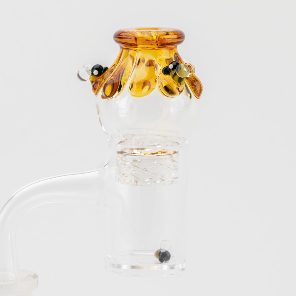 Empire Glassworks Honey Bee Concentrate Bundle - Beehive Nano Rig - Beehive Spinner Cap - Honey Dabber - Empire Glassworks Quartz Banger - Carb Cap Stand