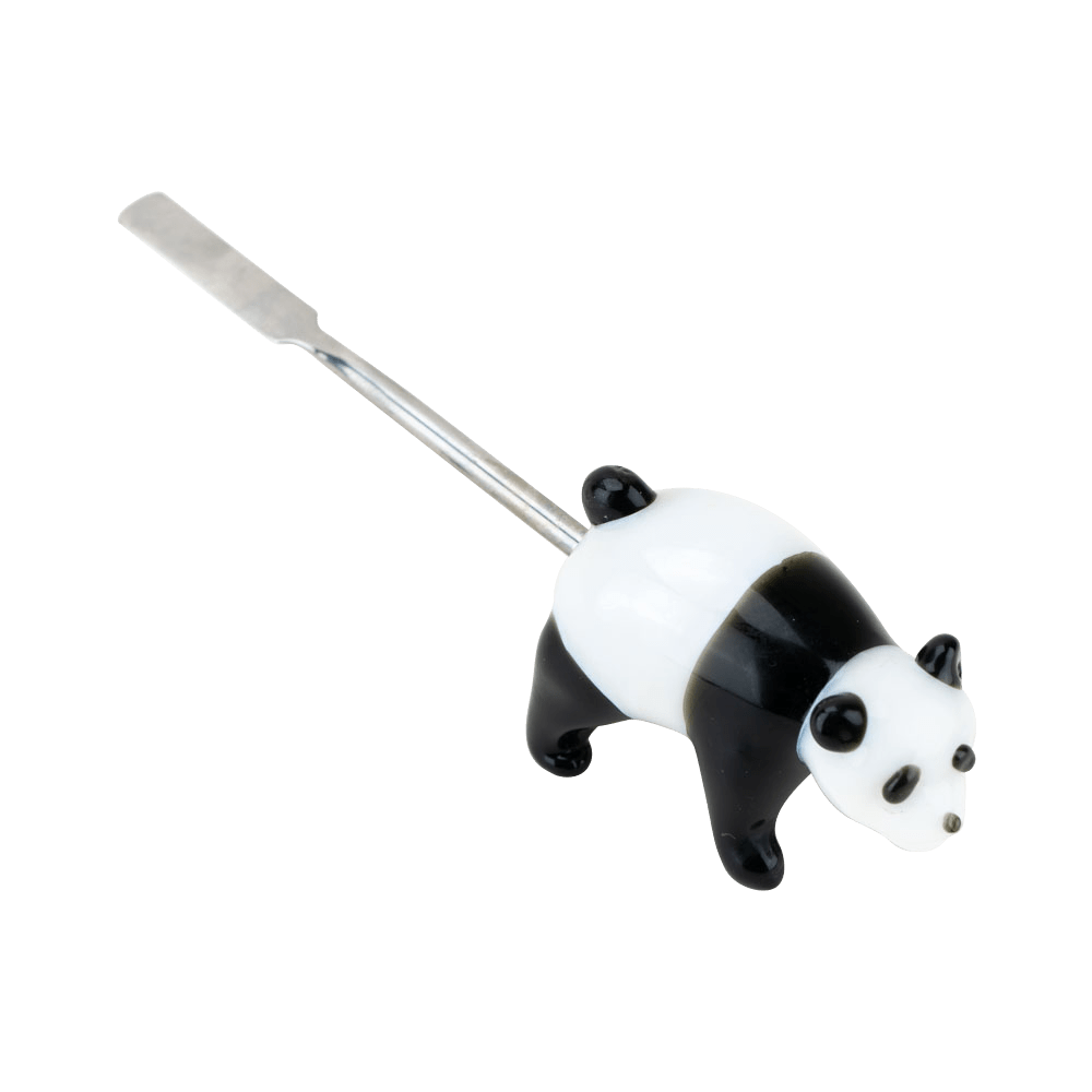 Empire Glassworks Panda Dabber with black and white panda glass detail and metal working end