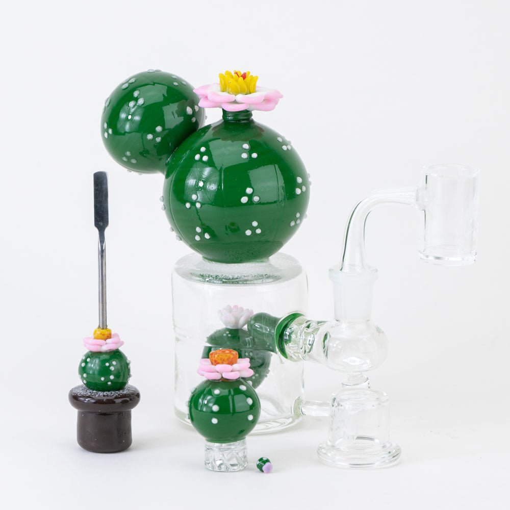 Empire Glassworks Peyote Concentrate Bundle - Peyote Mini Rig - Peyote - Spinner Cap - Peyote Dabber - Empire Glassworks Quartz Banger - Carb Cap Stand