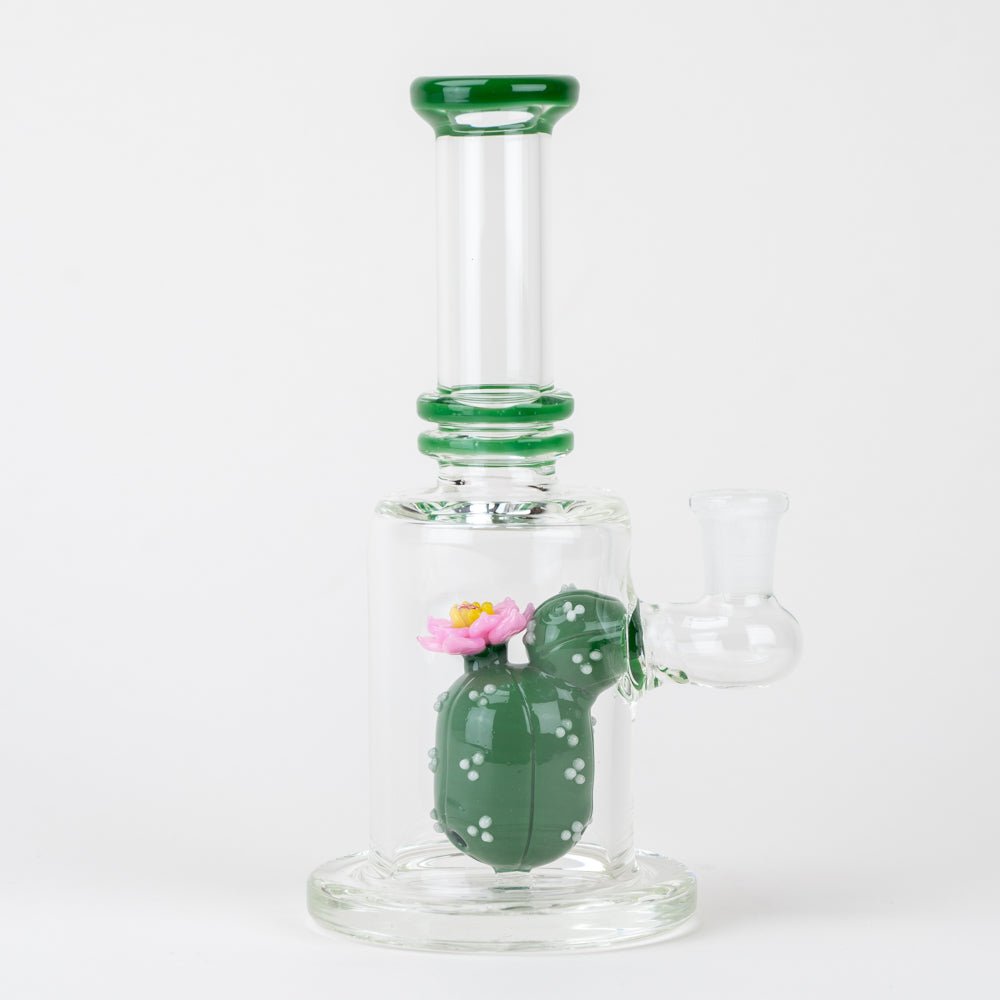 Empire Glassworks Peyote Mini Tube with cactus design and clear glass body