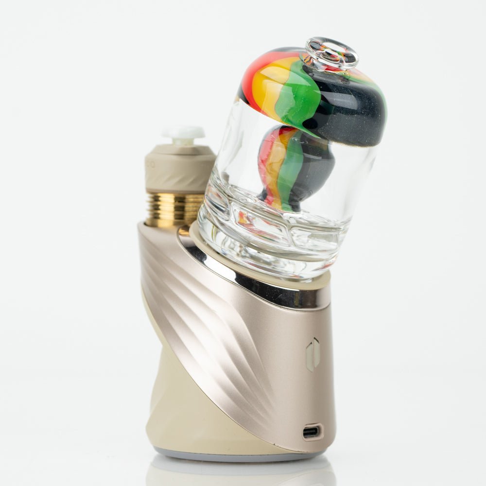 Empire Glassworks Puffco Peak/Peak Pro Dry Top Attachment - Rasta Swirl 3