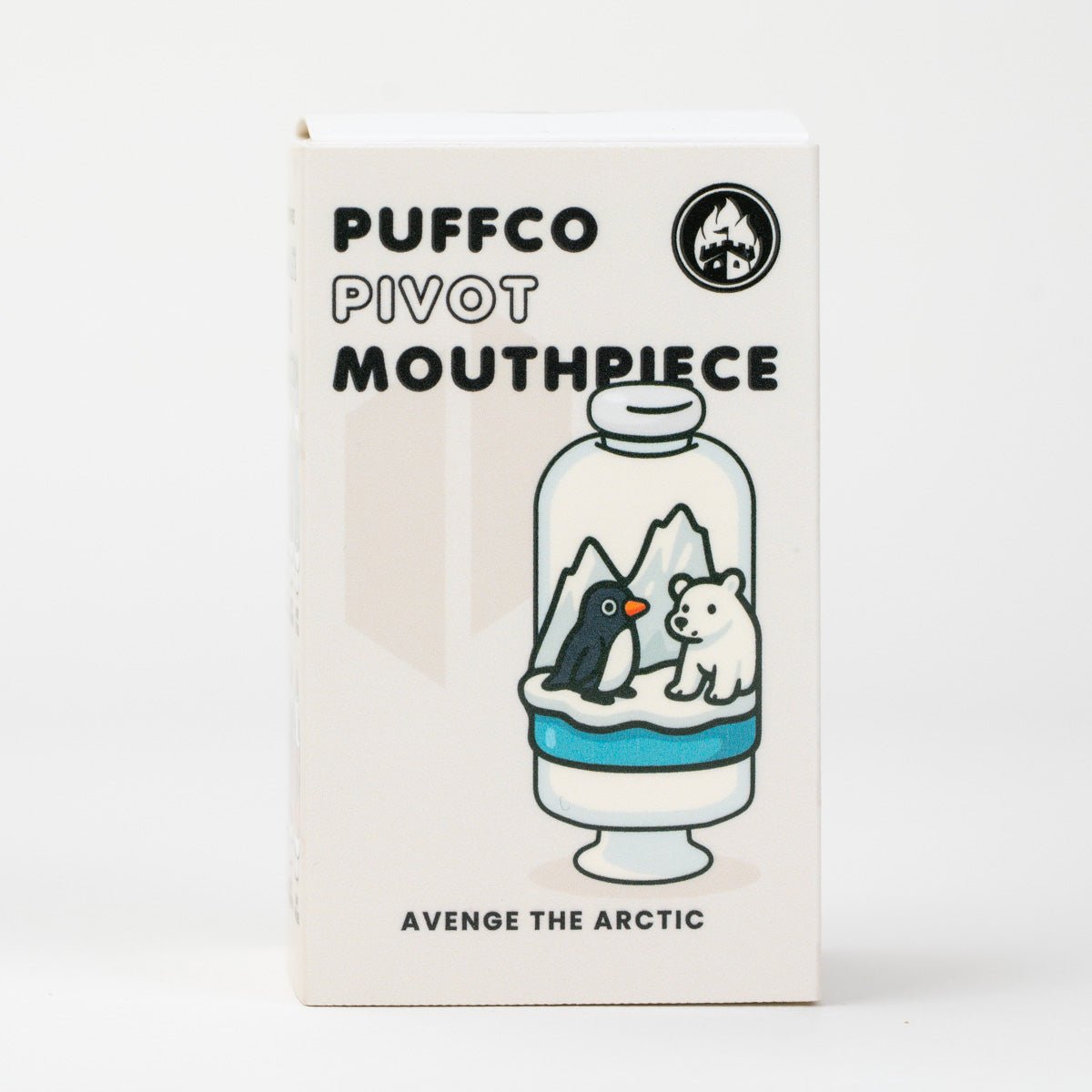 Empire Glassworks Avenge the Arctic Puffco Pivot glass mouth piece with frosty polar-inspired artwork.