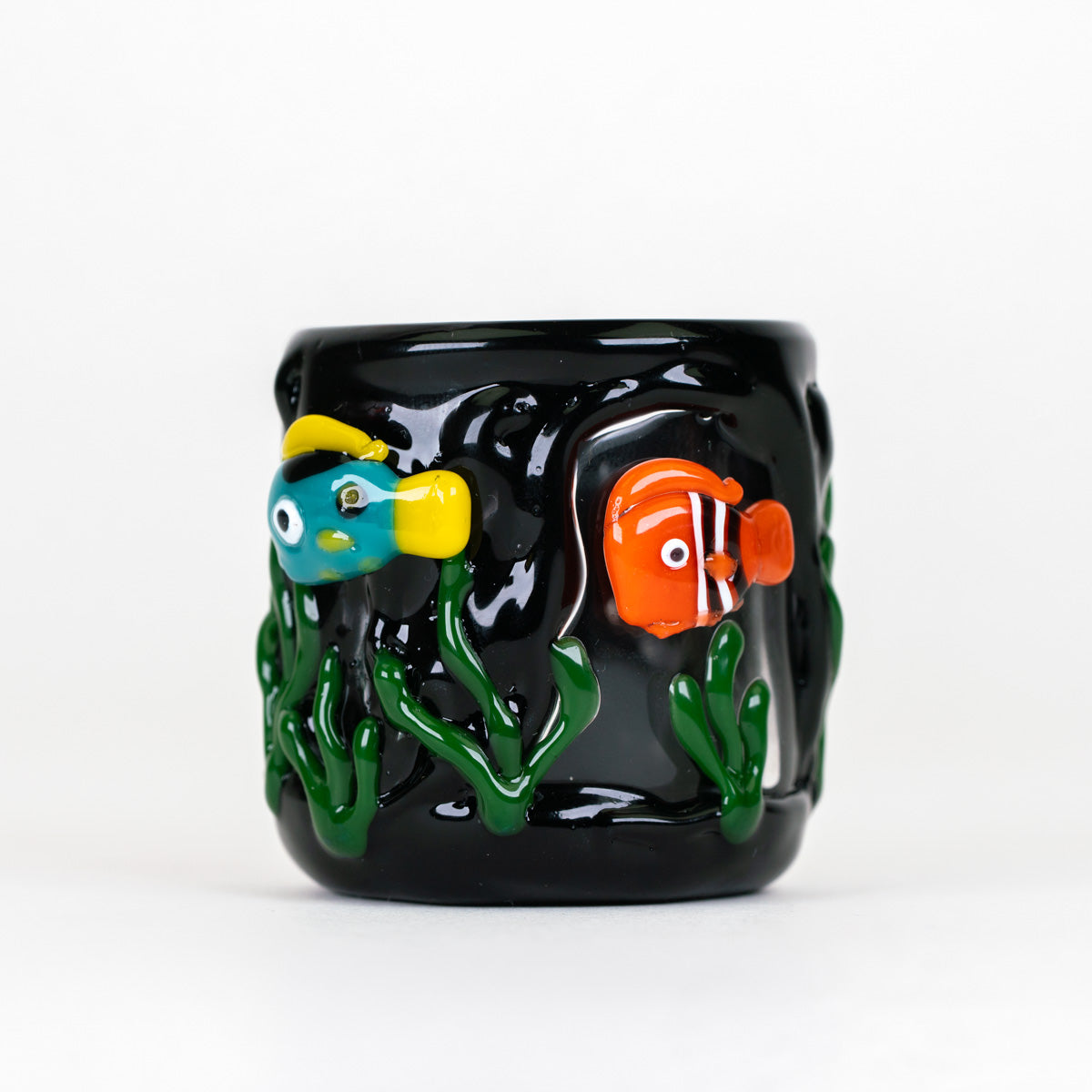 Empire Glassworks Save the Seas attachment with colorful fish and green sea plants