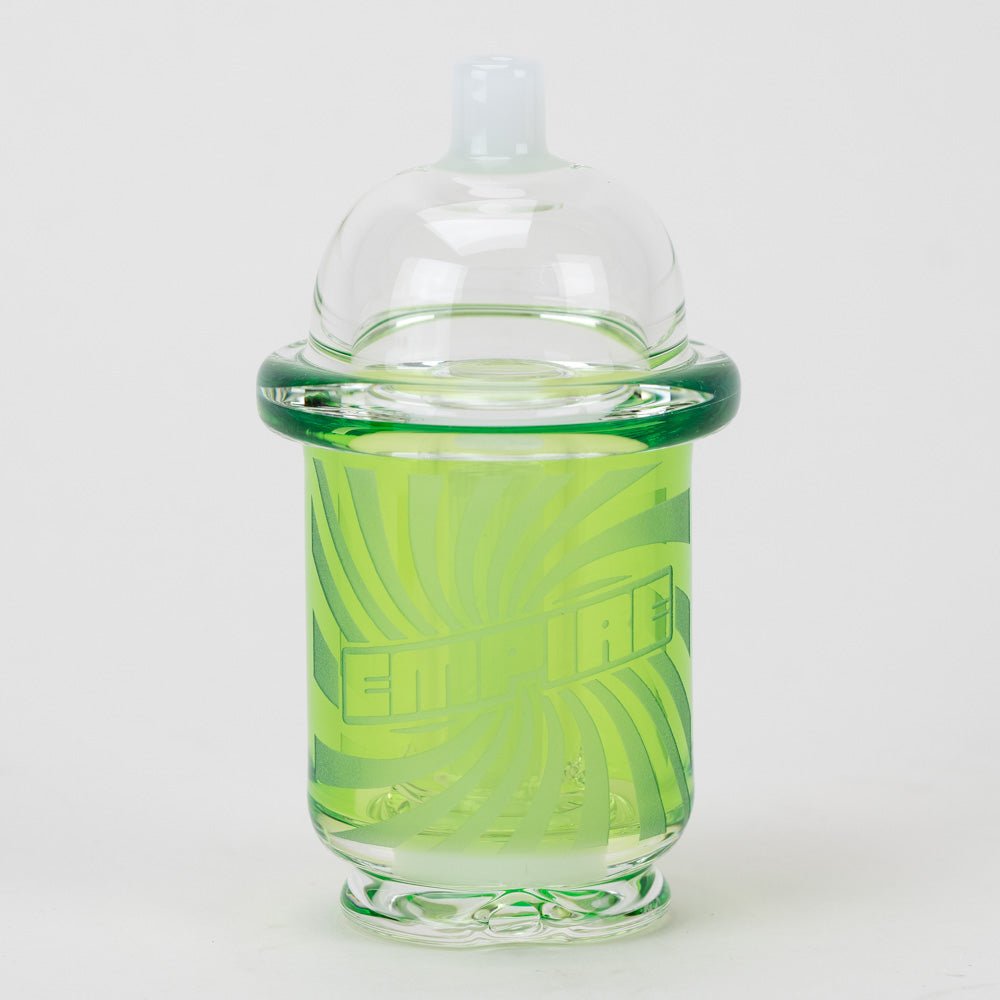 Empire Glassworks Sour Apple Slushie glass attachment with bright green body