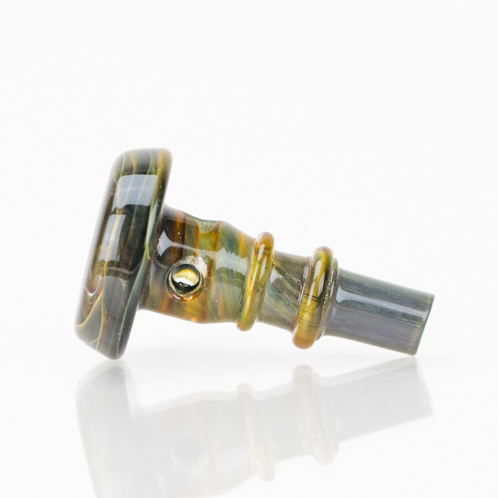 Side profile showing the extended stem of the Vintage Puffco joystick cap