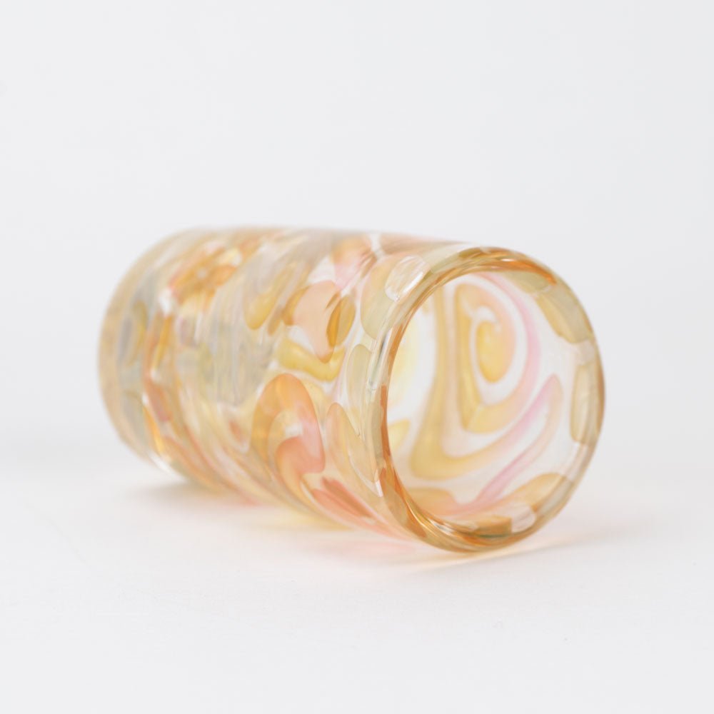 Glass Distractions Gold Fume Swiggle Shot Glass - Empire Smokes