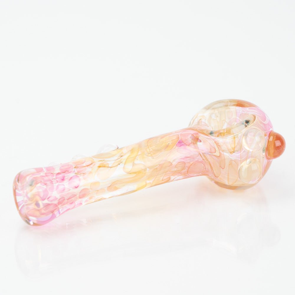 Glass Distractions Small Gold Fume Spoon Pipe - Empire Smokes