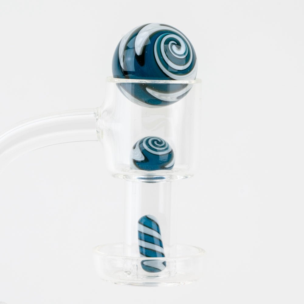 Glass House Deep Sea Twist Marble Pillar Set - Empire Smokes