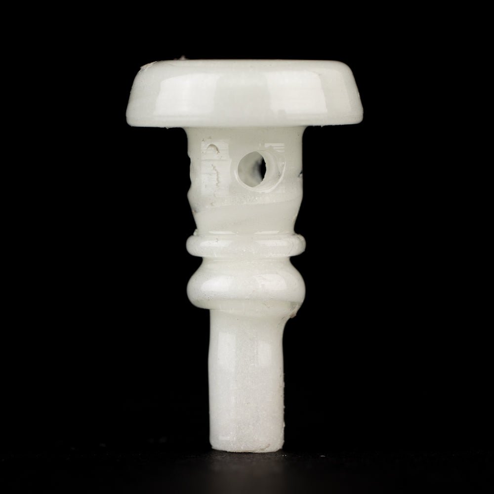 Puffco Peak Pro 3DXL glass joystick glowing aqua in the dark
