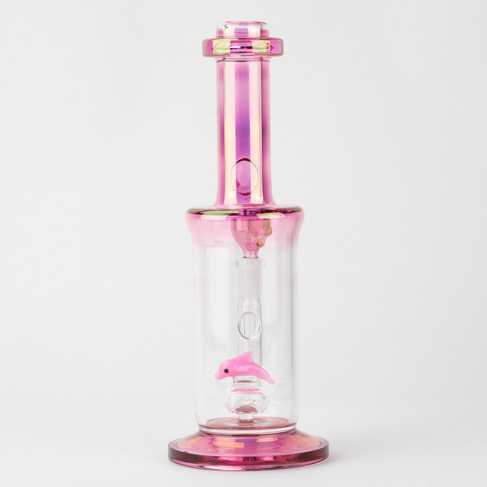 Home Blown Glass Dolphin Fumed Water Pipe - Empire Smokes