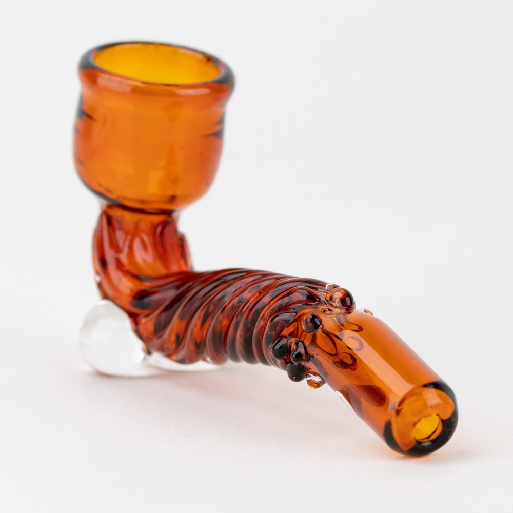 Home Blown Glass Sherbat Dry Pipe - Amber - Empire Smokes