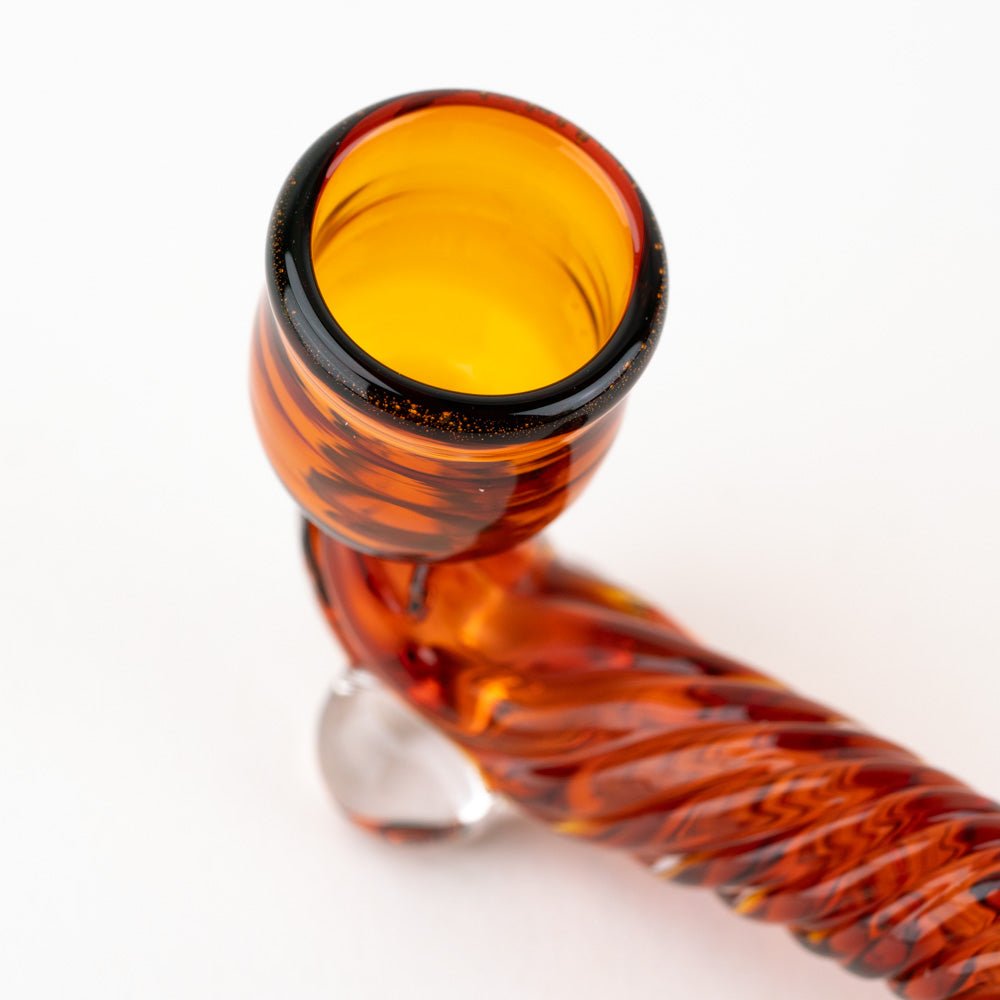 Home Blown Glass Sherbat Dry Pipe - Amber - Empire Smokes