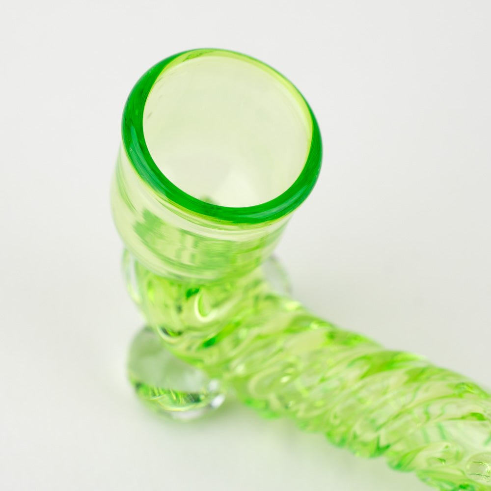 Home Blown Glass Sherbat Dry Pipe - Green - Empire Smokes