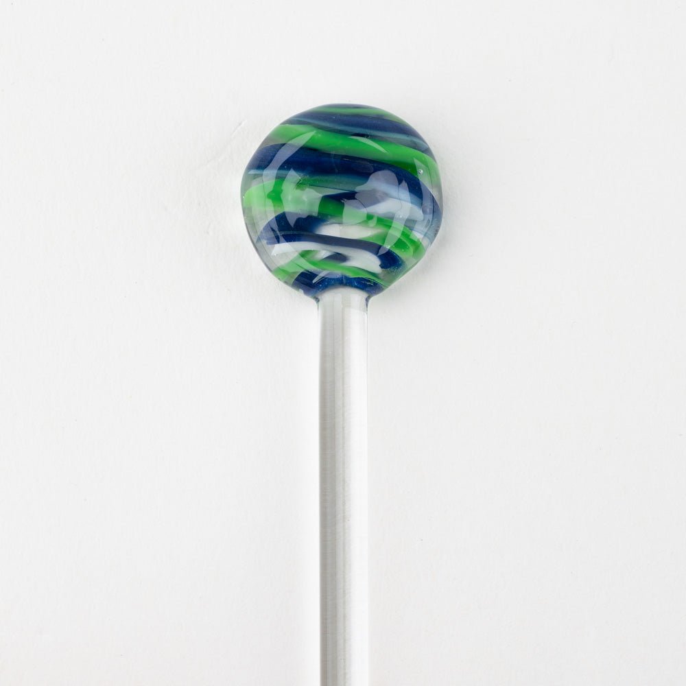 Home Blown Glass Swizzle Stick Hot Wand - Ocean Grown - Empire Smokes