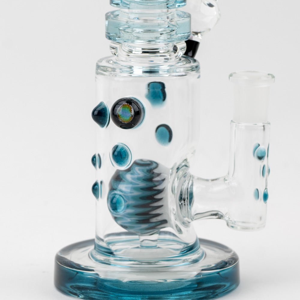 Hubbard Glass Indicolite Opal Wig Wag Water Pipe - Empire Smokes