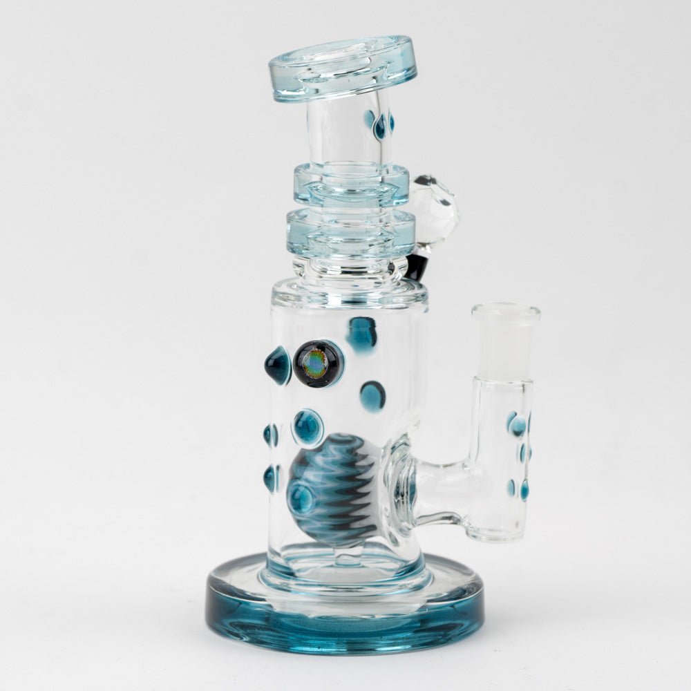Hubbard Glass Indicolite Opal Wig Wag Water Pipe - Empire Smokes