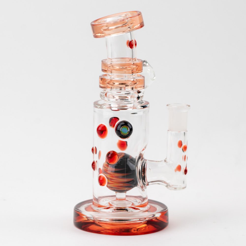 Hubbard Glass Ruby Opal Wig Wag Water Pipe - Empire Smokes