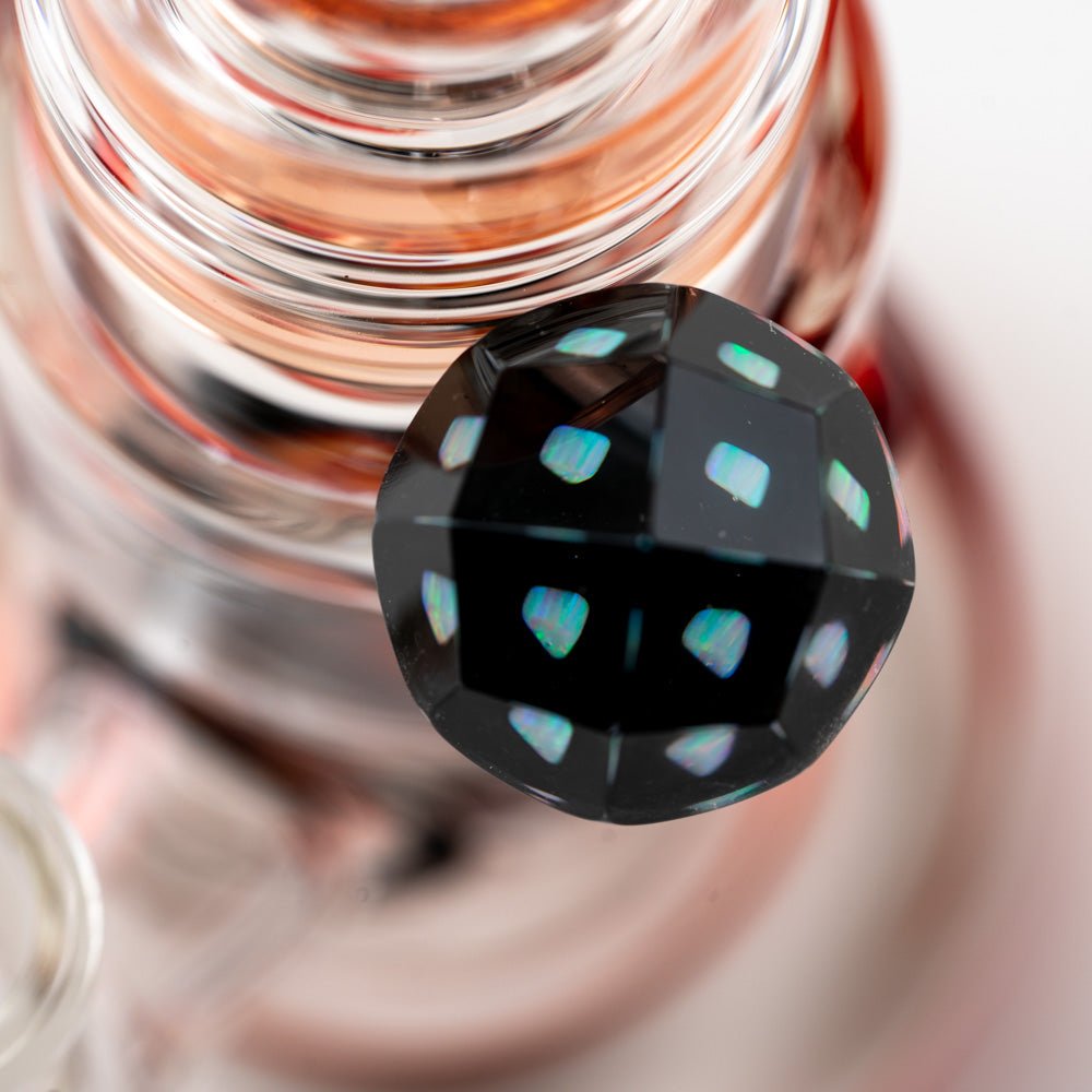 Hubbard Glass Ruby Opal Wig Wag Water Pipe - Empire Smokes