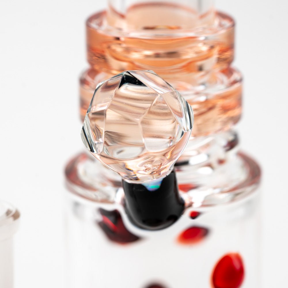 Hubbard Glass Ruby Opal Wig Wag Water Pipe - Empire Smokes