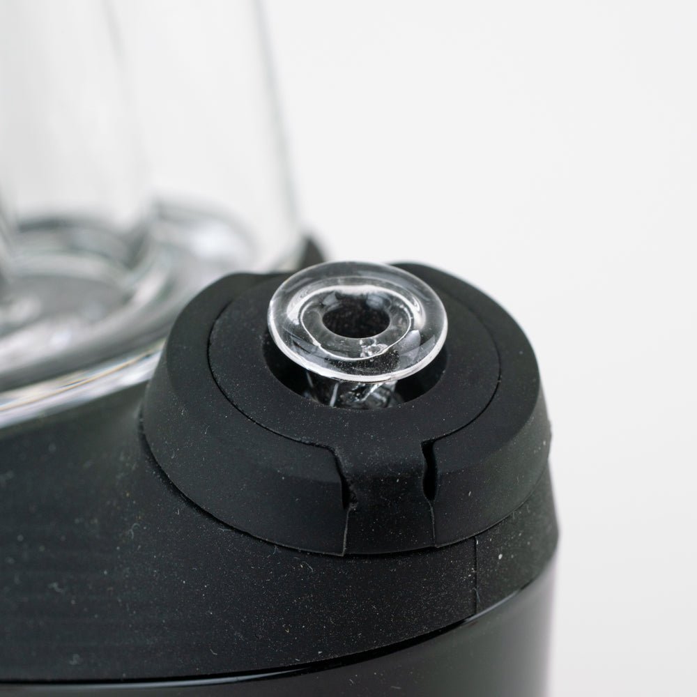 Clear glass joystick for Puffco Peak with a simple polished look