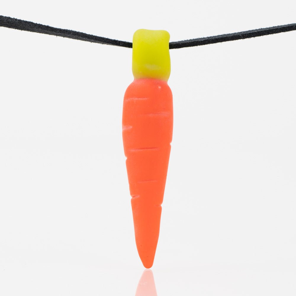 heady pendant orange carrots green carrot top pendant loop bale glass jewelry american made glass