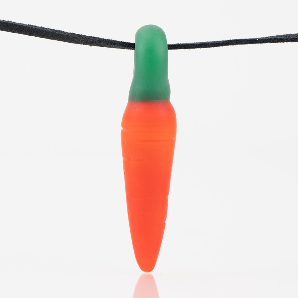 heady pendant orange carrots green carrot top pendant loop bale glass jewelry american made glass