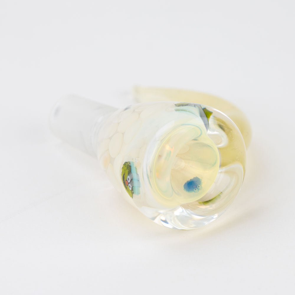 Green Sesame Fume Bowl Piece Nes Glass silver fume