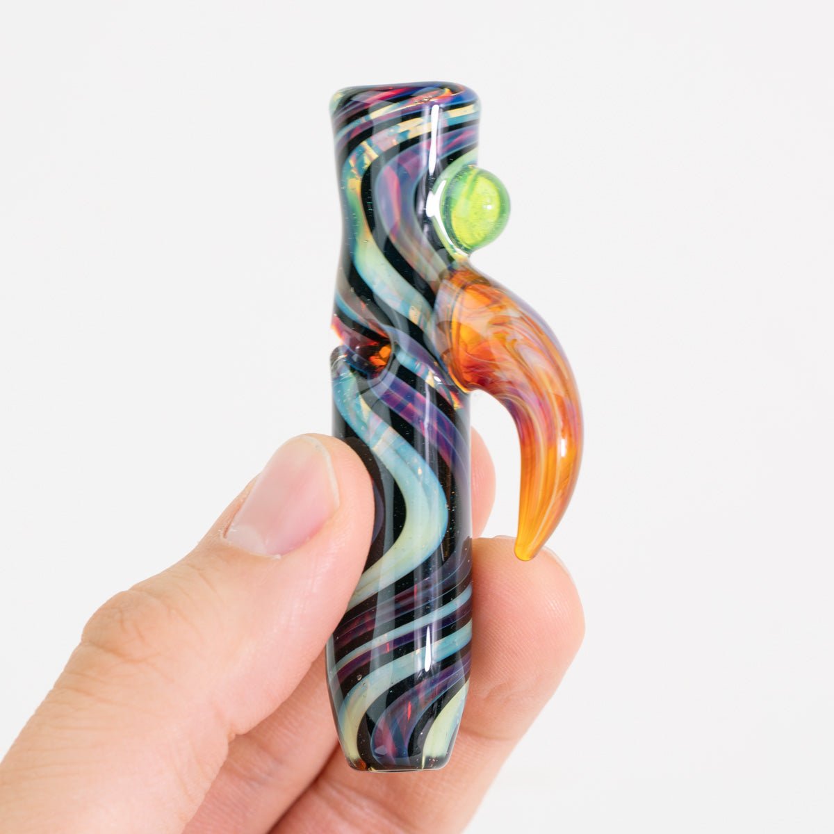 Sculpted chamber and wing detail on Oracles Chamber chillum by Home Blown Glass
