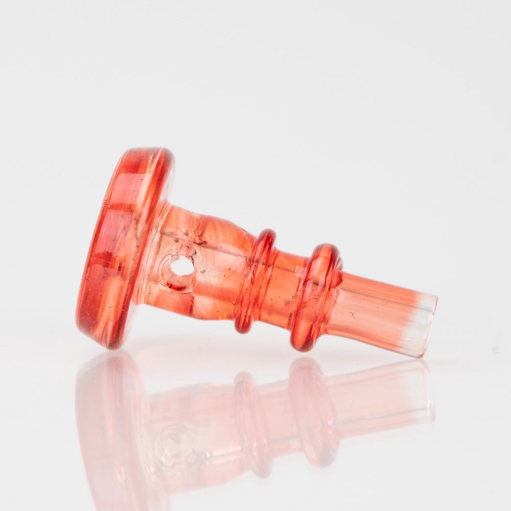 Front view of Translucent Red joystick cap for Puffco Peak Pro 3DXL