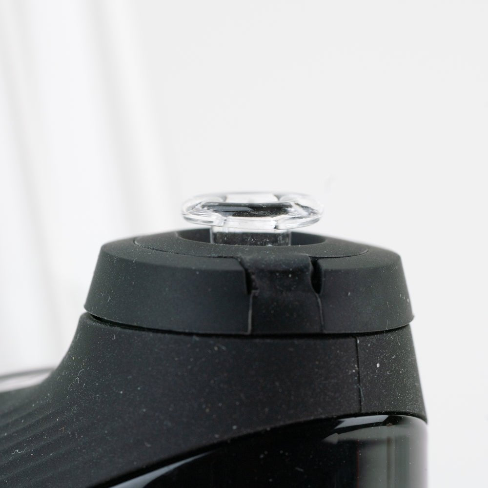 Clear joystick cap shown with a Puffco New Peak device