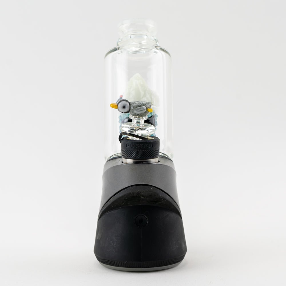 Puffco Peak glass attachment with icy arctic wildlife design by Empire Glassworks