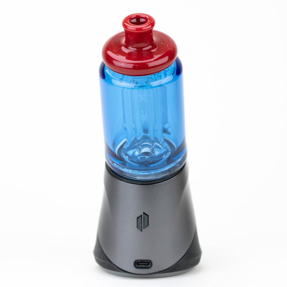Puffco Peak glass attachment inspired by a colorful secret sauce jar design