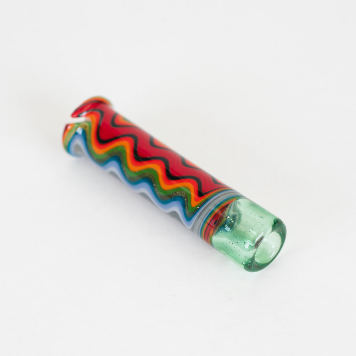 Colorful Cloudy Rainbow glass mouthpiece designed for the Puffco Pivot