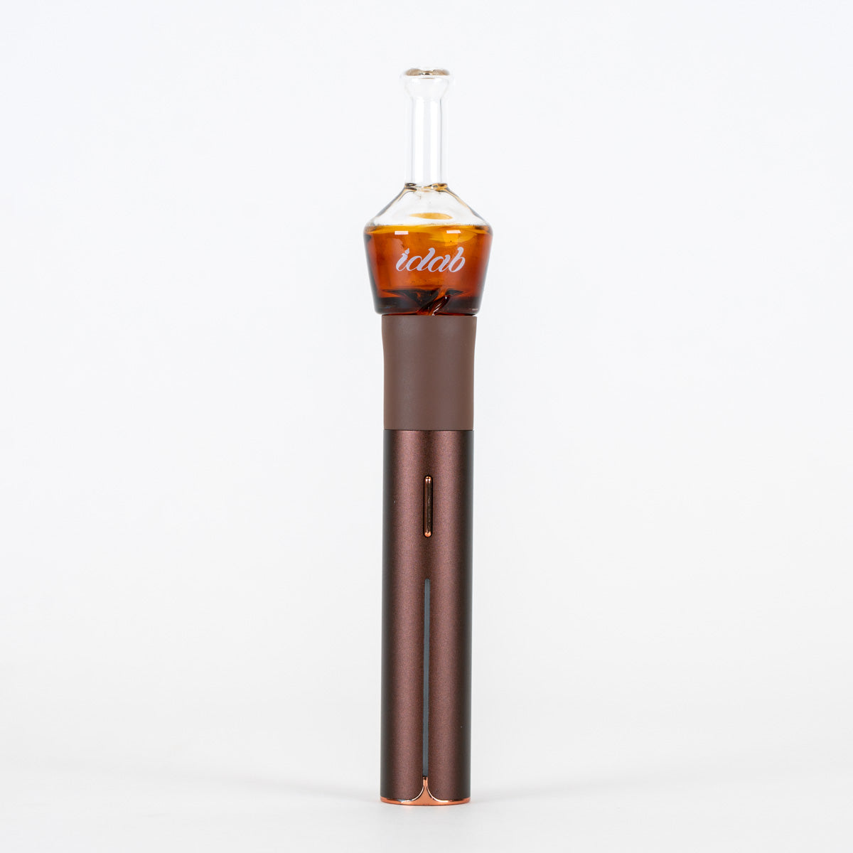 Puffco Pivot Mouthpiece - Drink Me with amber glass bottle-inspired design