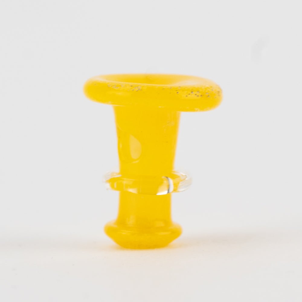 Sunshine Yellow Puffco joystick cap made by Empire Glassworks
yellow-puffco-joystick-cap-close-up