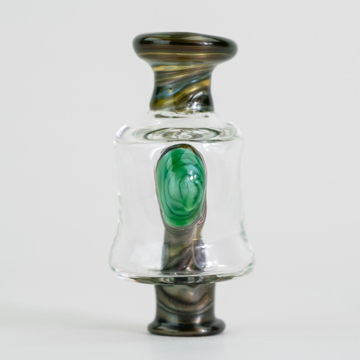 Tony Kazy Glass Puffco Pivot bubbler with clear chamber and colored glass accents